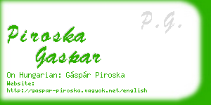 piroska gaspar business card