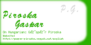 piroska gaspar business card